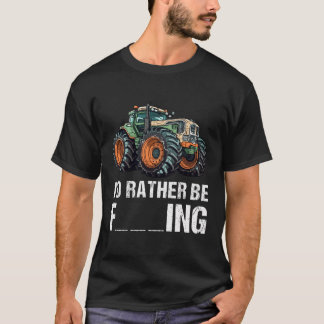 Funny Tractor Farmer Shirt I'D Rather Be Farming