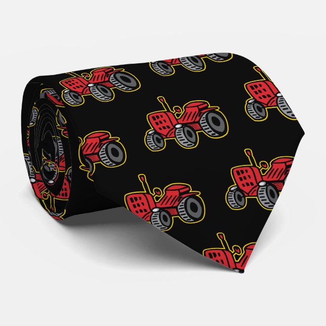 Funny Tractor Humourous Old Red Jalopy Tie (Rolled)