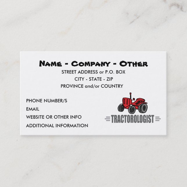 Funny Tractor Love Business Card (Front)