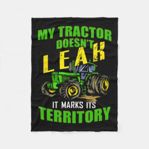 Funny Tractor - My Tractor Doesn't Leak  Fleece Blanket