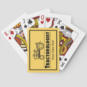 Funny Tractor Personalize Tractorologist Yellow Playing Cards