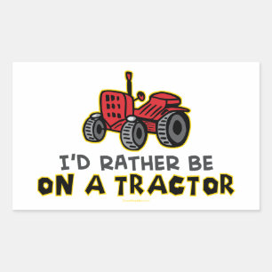 Funny Tractor Rectangular Sticker