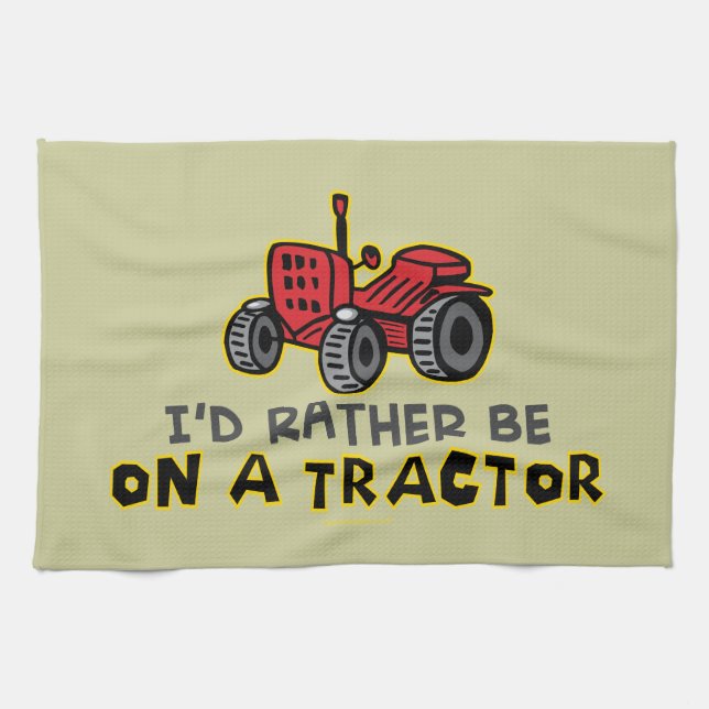 Funny Tractor Tea Towel (Horizontal)