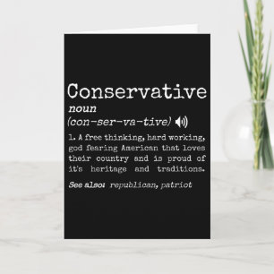 Funny Traditional Conservative Definition Pro Free Card