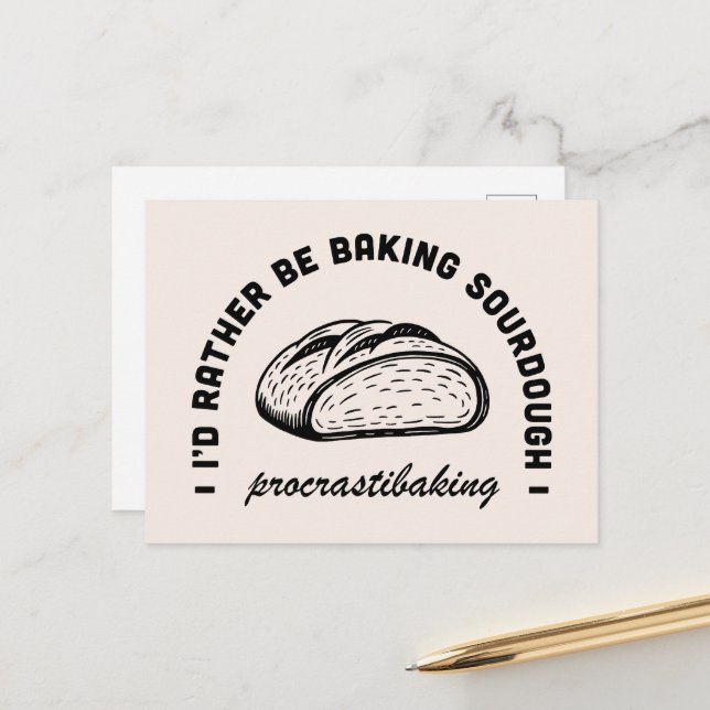 Funny tradwife stay at home mum baking quotes postcard (Front/Back In Situ)