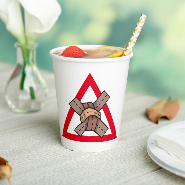 Funny Traffic Jam Knot Warning Road Sign  Paper Cups (Creator Uploaded)