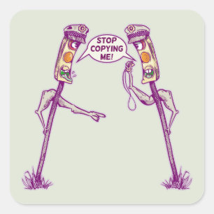 Funny traffic lights square sticker