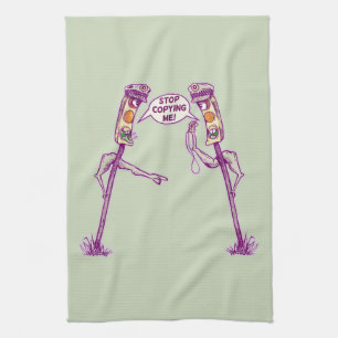 Funny traffic lights tea towel