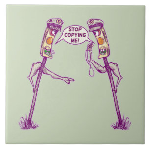 Funny traffic lights tile