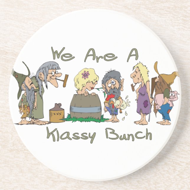 Funny Trailer Park Sandstone Coaster (Front)