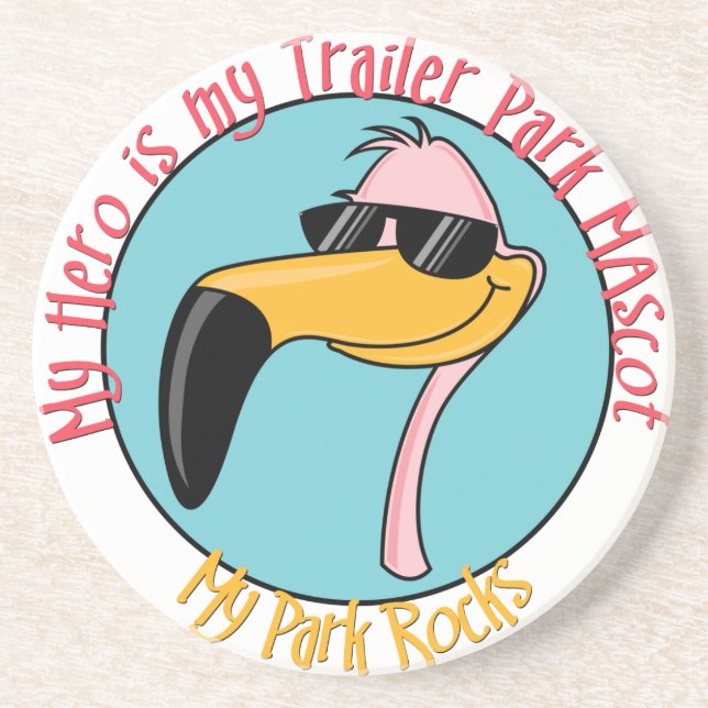 Funny Trailer Park Sandstone Coaster (Front)