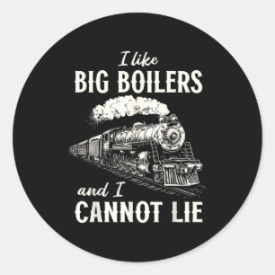 Funny Train Big Boilers Steam Locomotive Freight  Classic Round Sticker