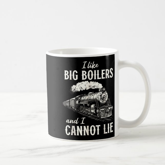 Funny Train Big Boilers Steam Locomotive Freight  Coffee Mug (Right)