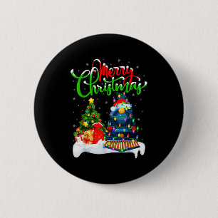 Funny Train Lover Xmas Lighting Santa Train Christ 6 Cm Round Badge