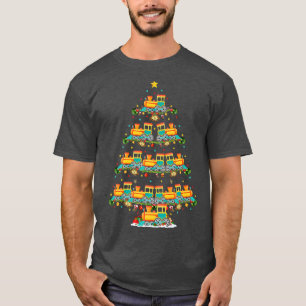 Funny Train Lover Xmas Lighting Santa Train Christ T-Shirt