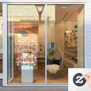 Funny Train Santa, Snowman, Reindeer Christmas  Window Cling