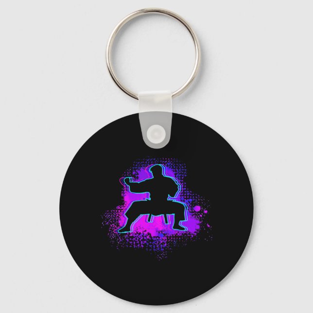 Funny Training Fighter Graphic Martial Arts Men Key Ring (Front)