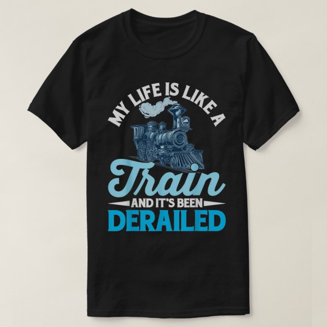 Funny Trains Railroad Locomotive T-Shirt (Design Front)