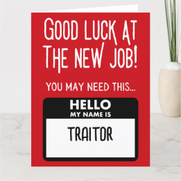 Funny 'Traitor Badge' Coworker Leaving Thank You Card