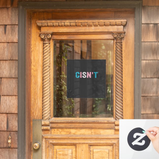 Funny Transgender Pride cisn't LGBTQ Trans Flag  Window Cling (Home Door)