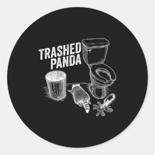 Funny Trashed Panda Drunk Raccoon Meme Alcohol Lov Classic Round Sticker