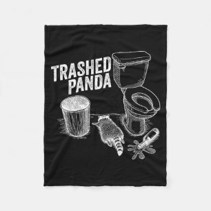 Funny Trashed Panda Drunk Raccoon Meme Alcohol Lov Fleece Blanket