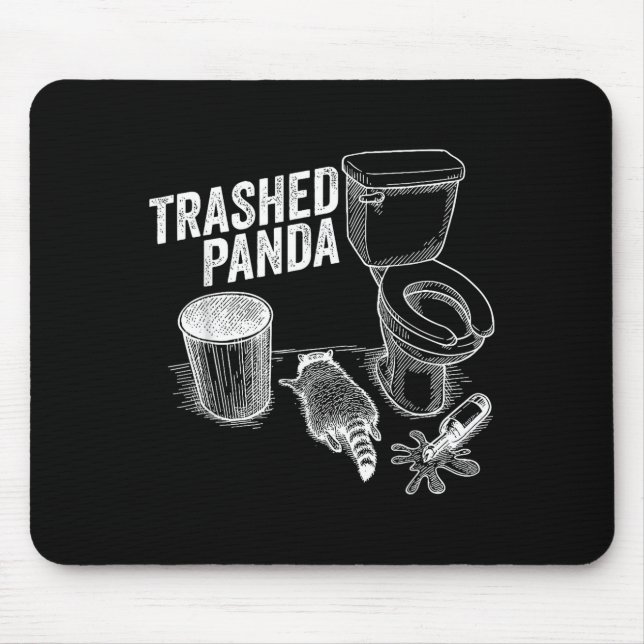 Funny Trashed Panda Drunk Raccoon Meme Alcohol Lov Mouse Mat (Front)