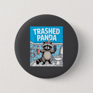 Funny Trashed Panda Raccoon Gets Drunk 1ff512797a7 6 Cm Round Badge