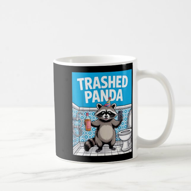 Funny Trashed Panda Raccoon Gets Drunk 1ff512797a7 Coffee Mug (Right)