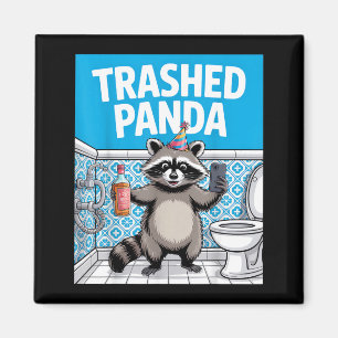 Funny Trashed Panda Raccoon Gets Drunk  Magnet