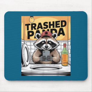 Funny Trashed Panda Raccoon Gets Drunk  Mouse Mat