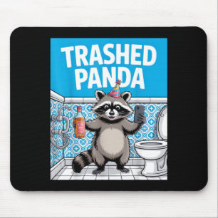 Funny Trashed Panda Raccoon Gets Drunk  Mouse Mat
