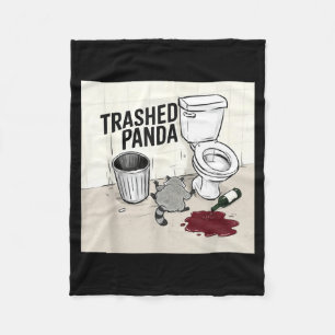 Funny Trashed Panda Racoon Gets Drunk Fleece Blanket
