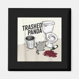 Funny Trashed Panda Racoon Gets Drunk Magnet