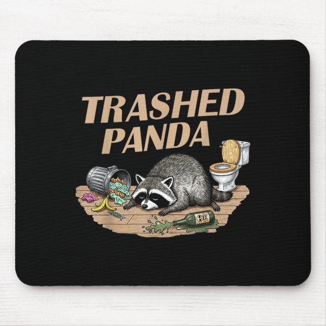 Funny Trashed Panda Racoon Gets Drunk Racoon Meme  Mouse Mat (Front)