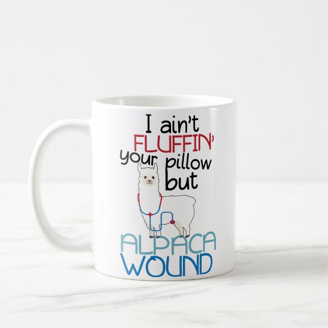 Funny Trauma Nurse Alpaca Wound Cofee Mug Gift (Left)
