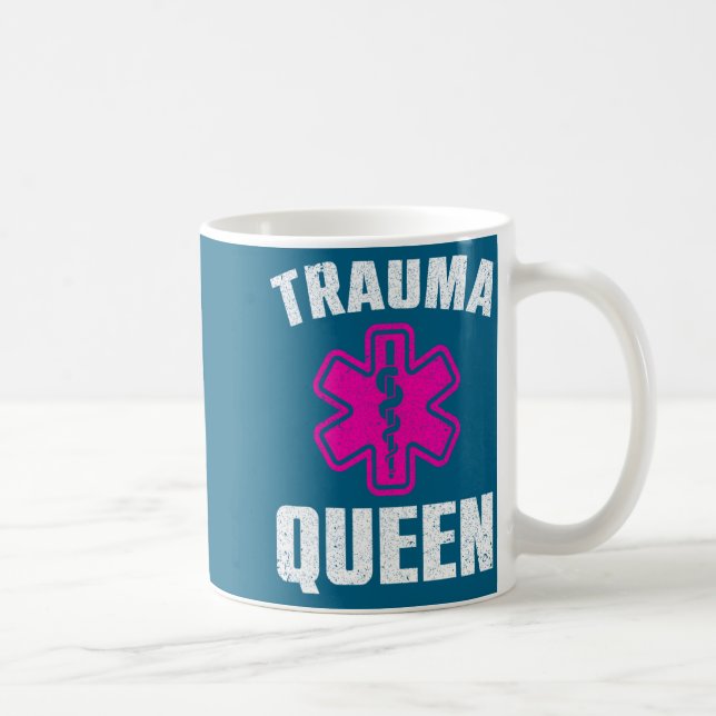 Funny Trauma Queen Art For Paramedic Women Emt Lov Coffee Mug (Right)
