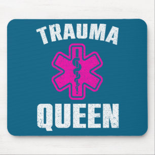Funny Trauma Queen Art For Paramedic Women Emt Lov Mouse Mat