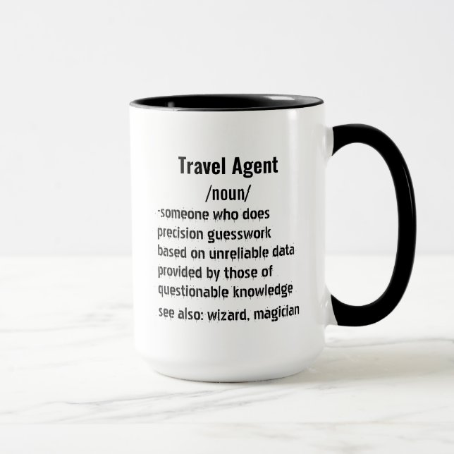 Funny Travel Agent Definition gifts for men women Mug (Right)