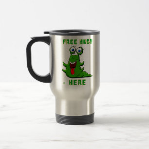 funny travel coffee mug  "FREE HUGZ..."