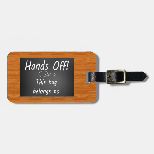 Funny travel hands off luggage tag (Front Horizontal)