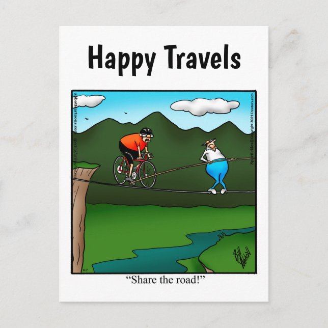 Funny Travel Humour Postcard (Front)