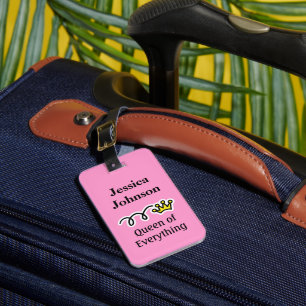 Funny travel luggage tag Queen of everything