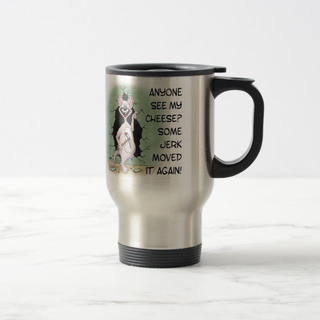 Funny Travel Mugs: Cheese Hunt Mug (Right)