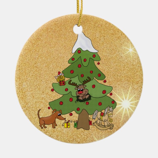 funny tree ceramic tree decoration (Front)