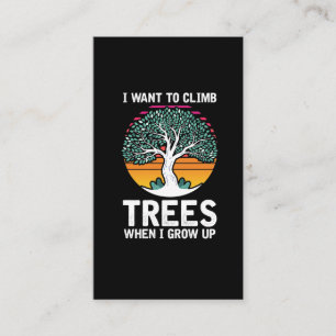 Funny Tree Climber Kid Arborist Future Job Business Card