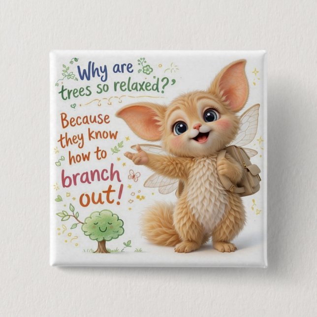 Funny Tree Dad Joke 15 Cm Square Badge (Front)