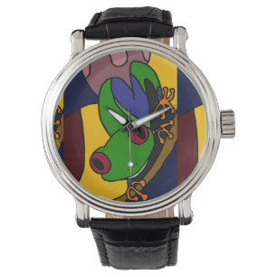 Funny Tree Frog Abstract Art Watch