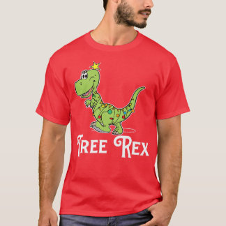 Funny Tree Re Dino  Dinosaur Xmas Christmas Lights T-Shirt
