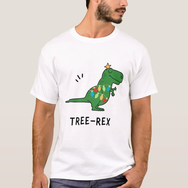 Funny Tree-Rex Christmas T-Shirt (Front)